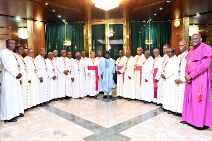 President Bola Tinubu Receive delegation of Catholic Bishops of Nigeria in Abuja- 2